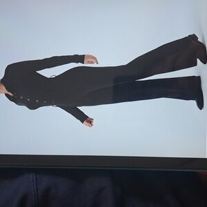 MEDIUM.     HALARA RIBBED COLLARED CASUAL JUMPSUIT